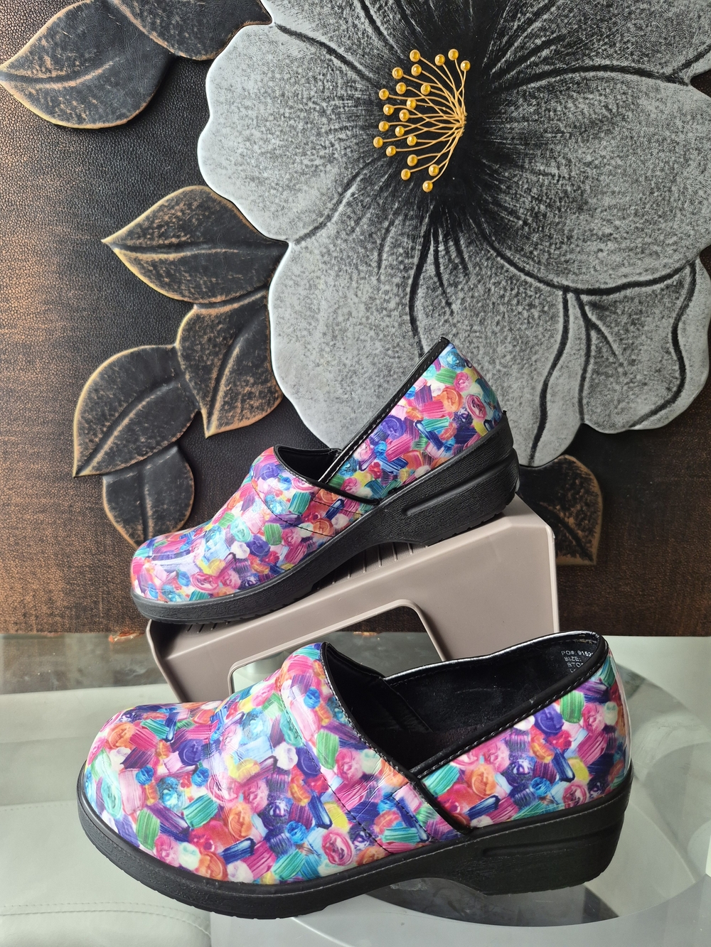 Savvy Multicolor Brushstroke Nursing Clogs